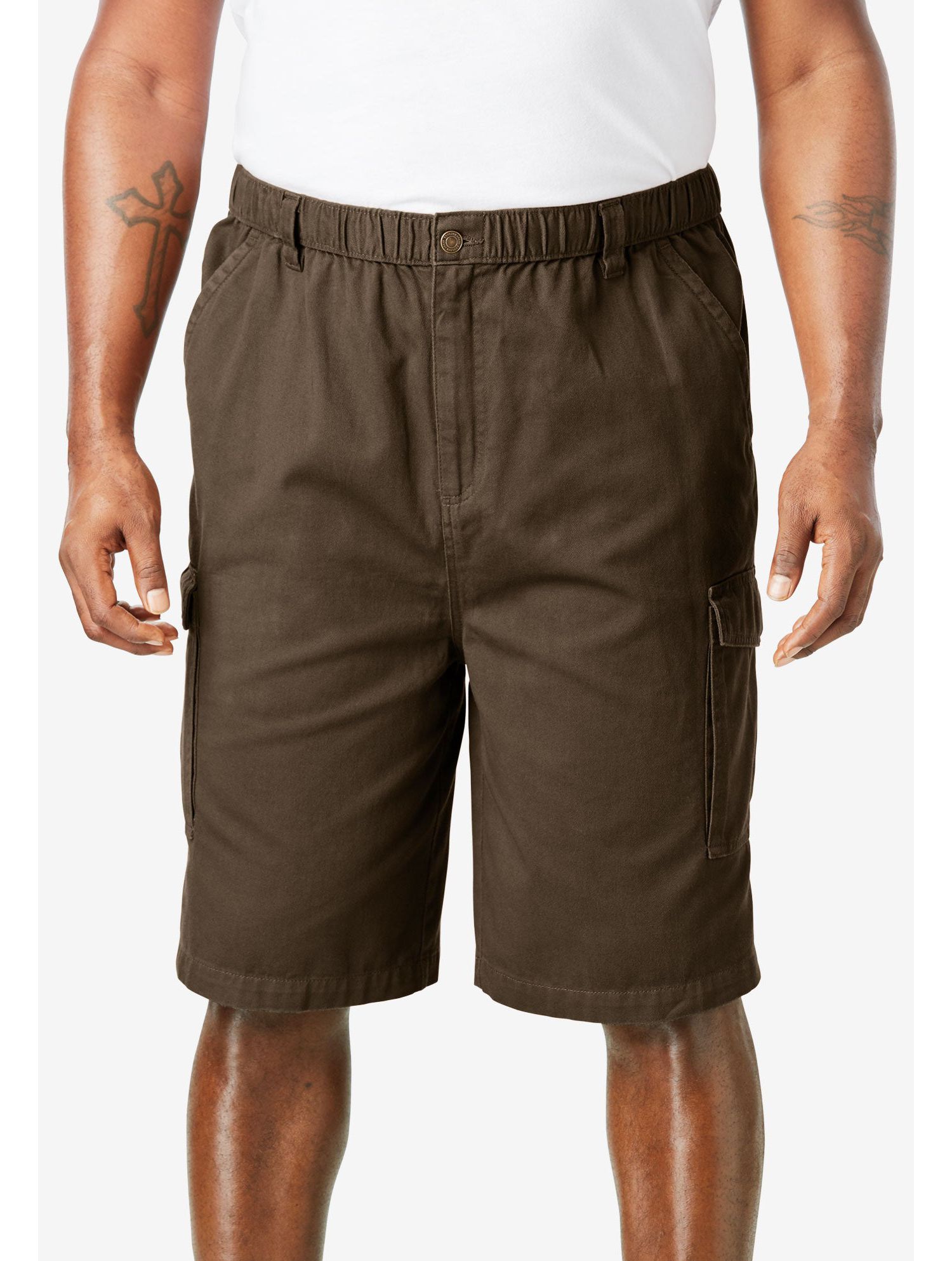 Men's by KingSize Renegade 9" Full Elastic Waist Cargo Shorts