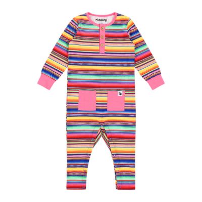 Mixed Up Clothing Infant Long Sleeve Button Front Romper - Multicolor