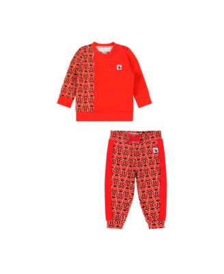 Mixed Up Clothing Infant Crewneck Sweatshirt and Jogger Pant Set - Red