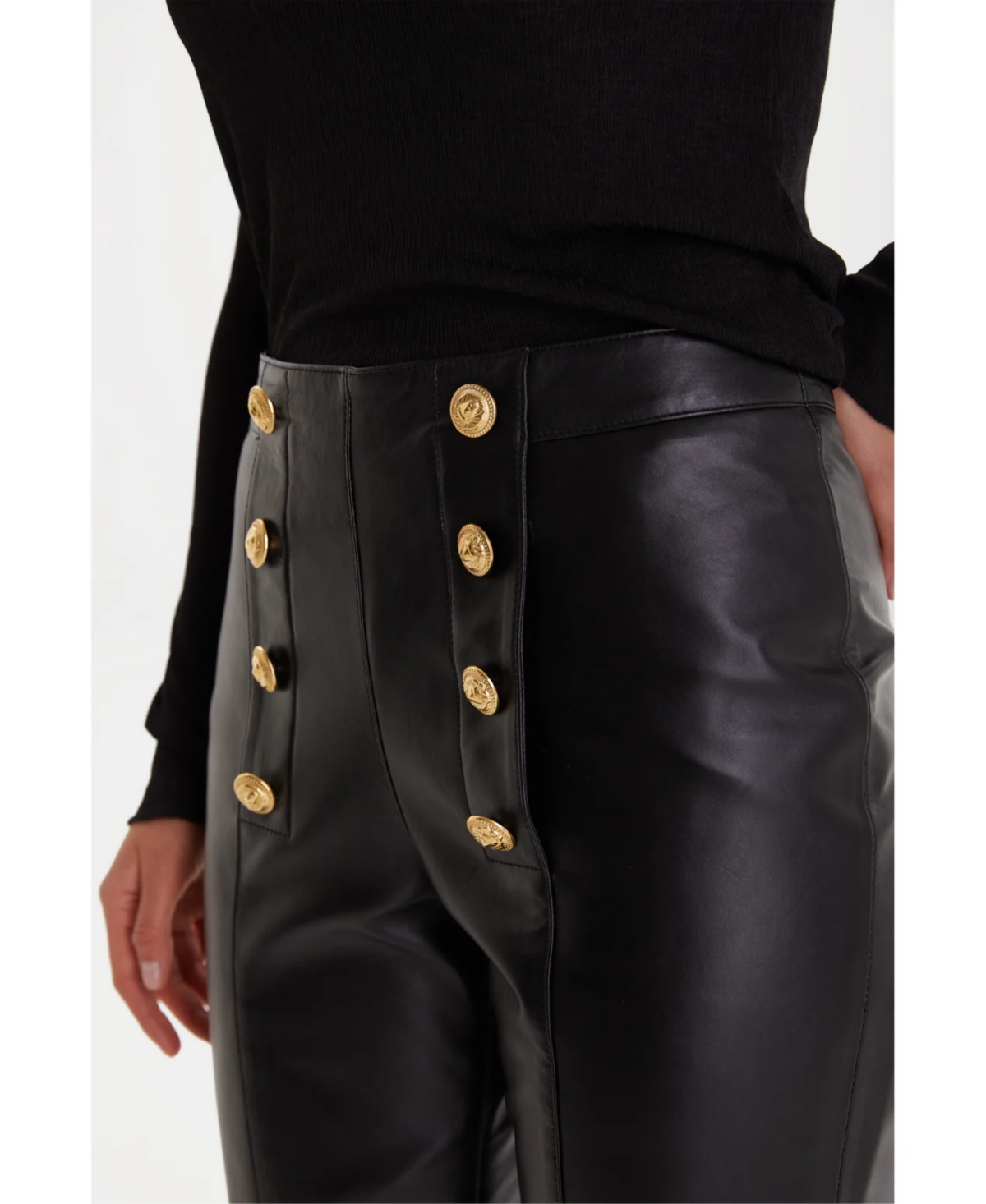 Furniq Uk Women'sLeather Pants - Black