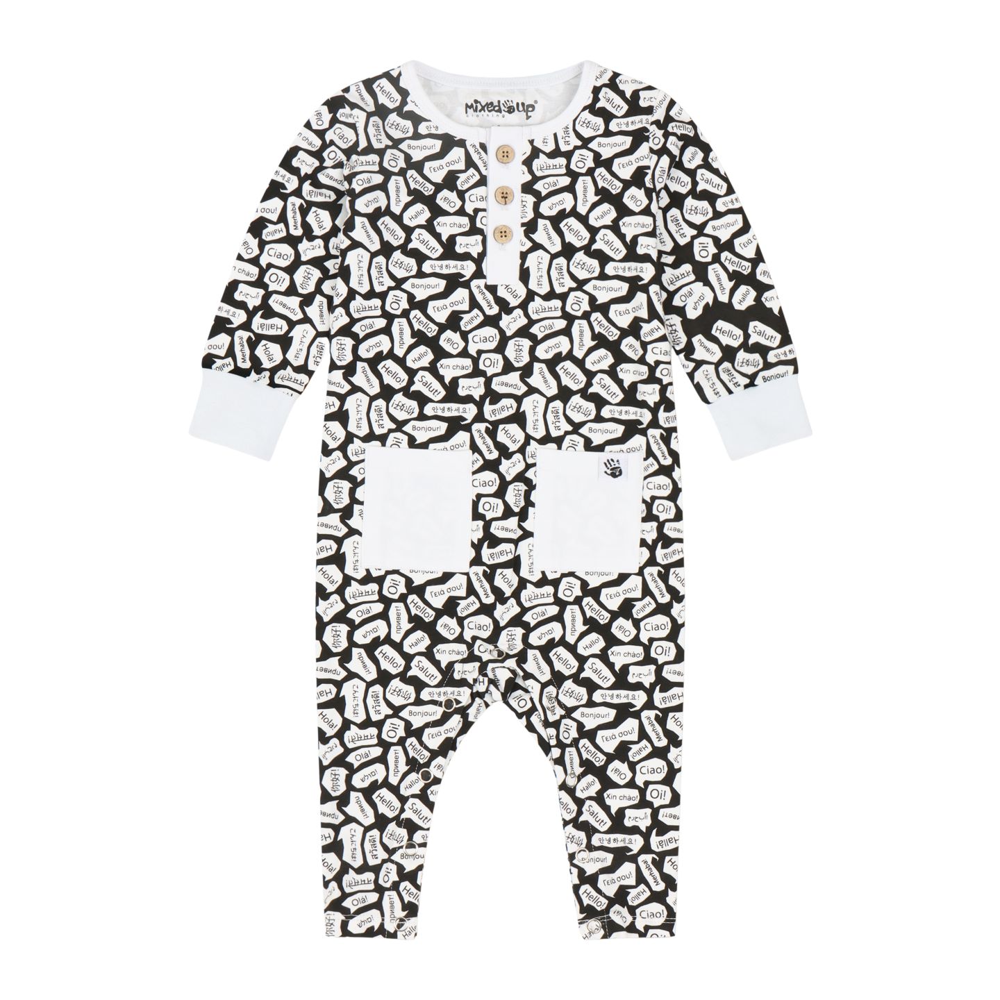 Комбинезон Mixed Up Clothing Long Sleeve Button Front Romper для мальчиков-малышей, цвет: Чёрный — фото 1