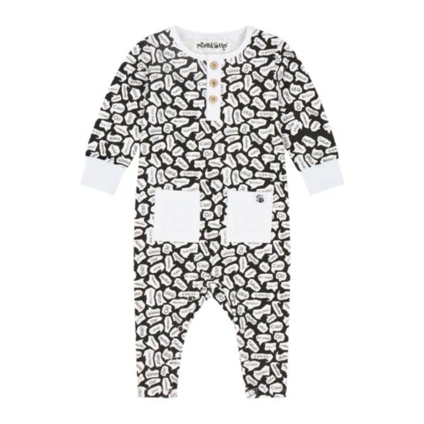 Комбинезон Mixed Up Clothing Long Sleeve Button Front Romper для мальчиков-малышей, цвет: Чёрный