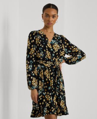 Lauren Ralph Lauren - Women's Floral Belted Stretch Jersey Dress