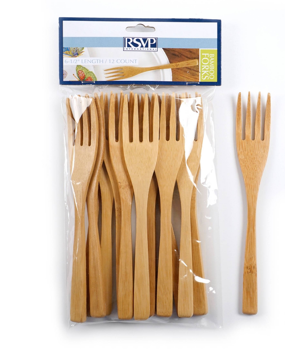 Rsvp International Bamboo 12 Piece 6.75"fork Set In Brown