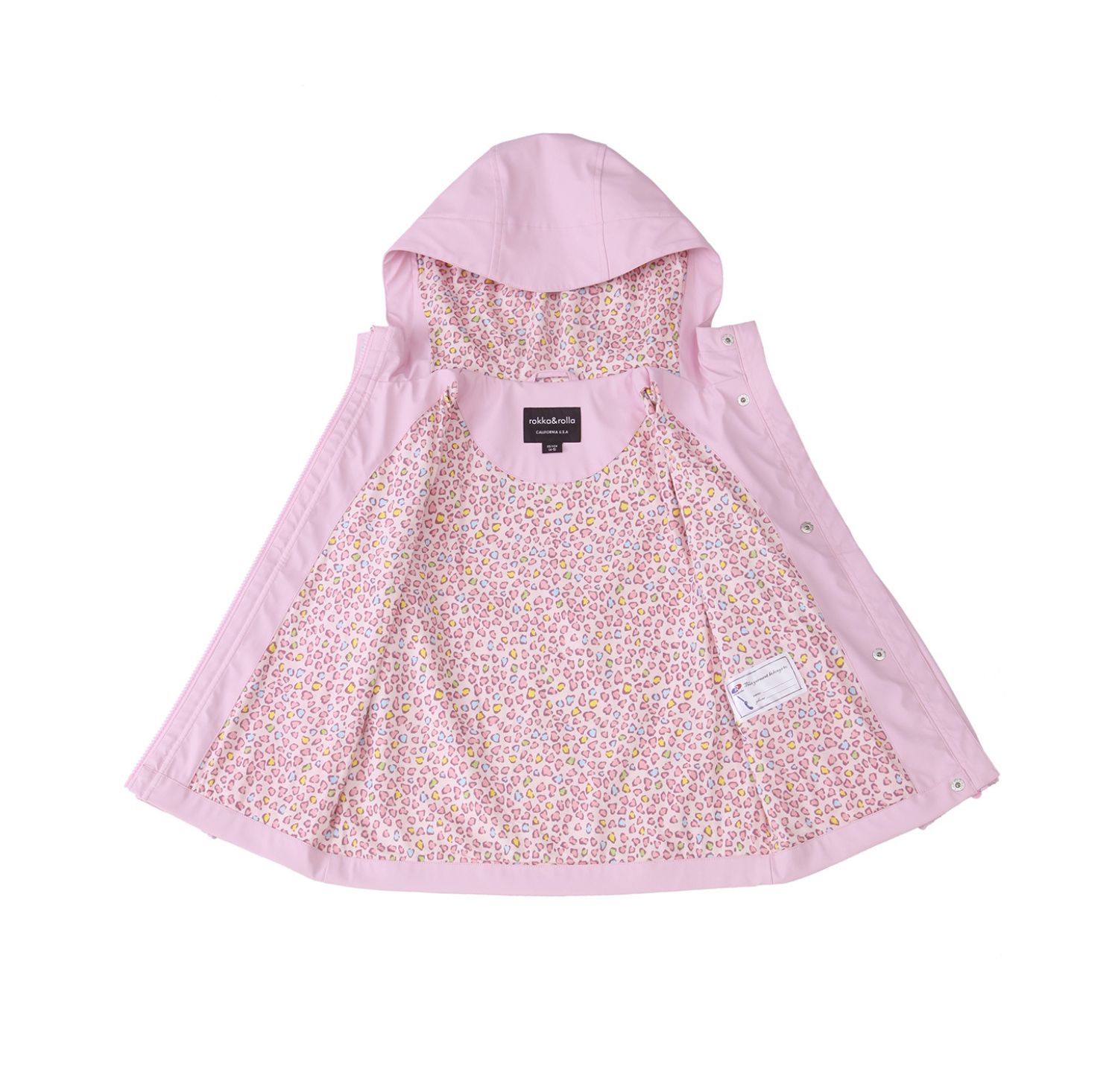 Little and Big Girls' Waterproof Rain Coat Rubberized Jacket