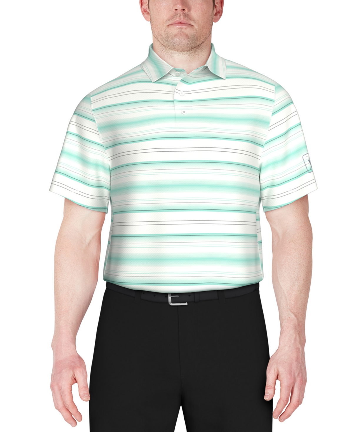 Men's Stretch-Performance Stripe Polo Shirt - Sachet Pink