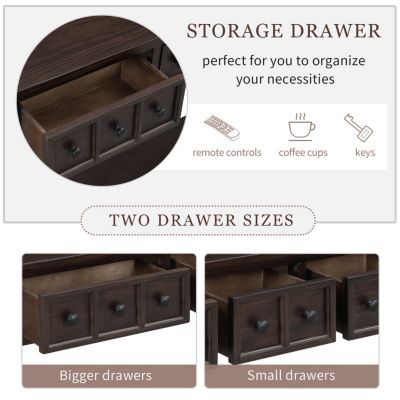 Set of 1 Rustic 60" Entryway Sofa Table with Drawers