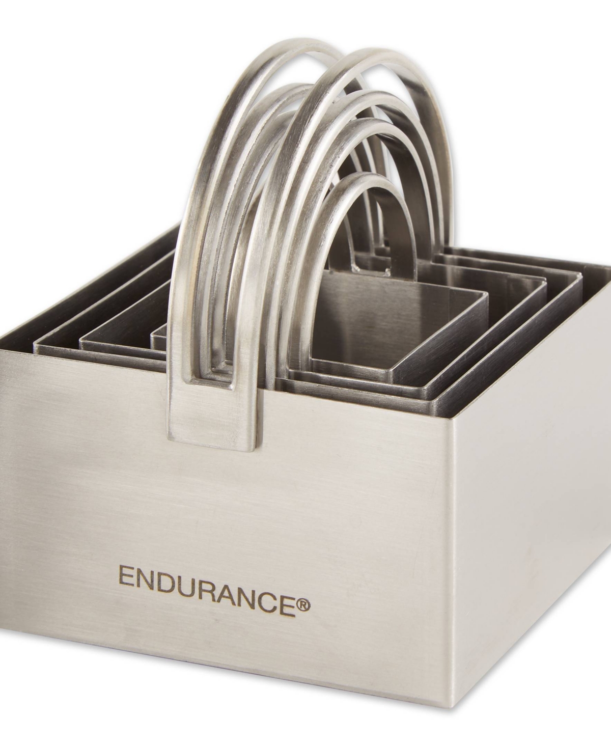 RSVP INTERNATIONAL ENDURANCE 4 PIECE SQUARE NESTING BISCUIT CUTTERS 
