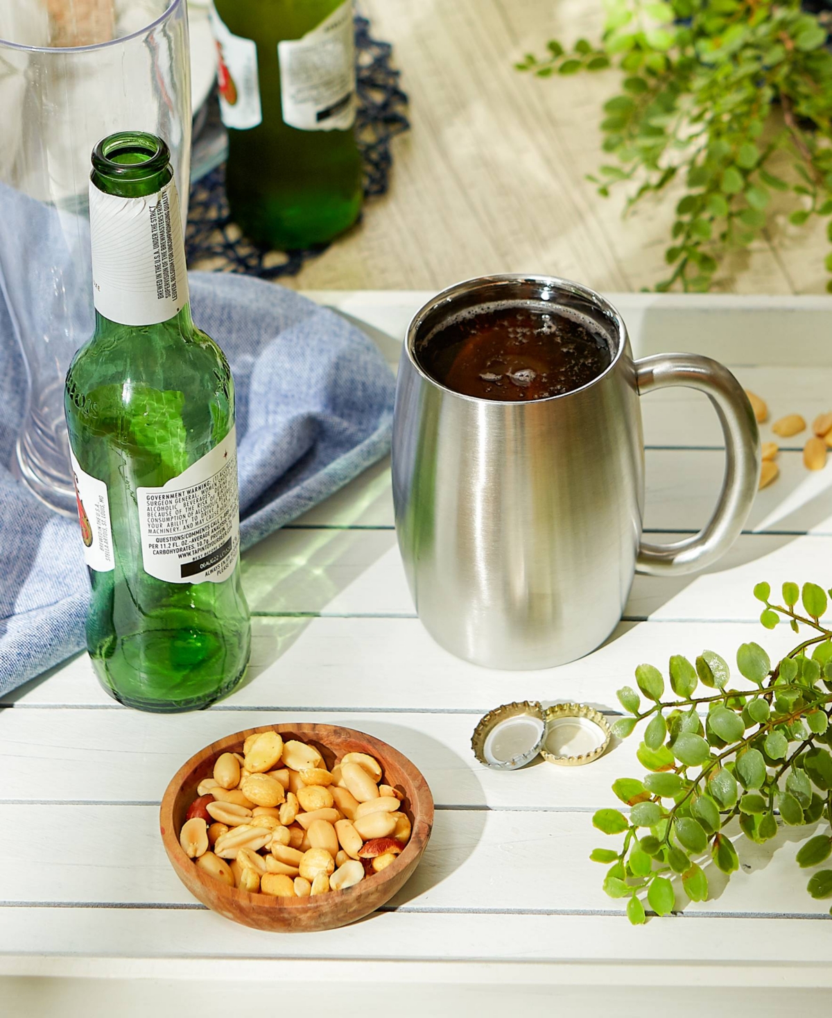 Shop Rsvp International Endurance Stainless Steel Double Wall Beer Mug 15 Ounce In Gray