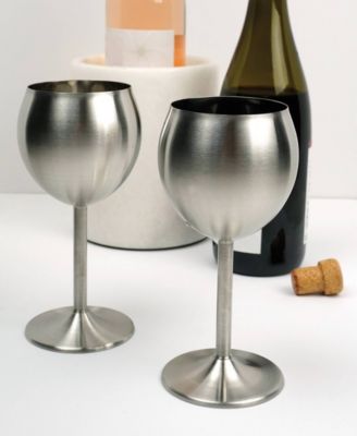 Endurance Stainless Steel Wine Glass Set 2 Piece 3x3x7"