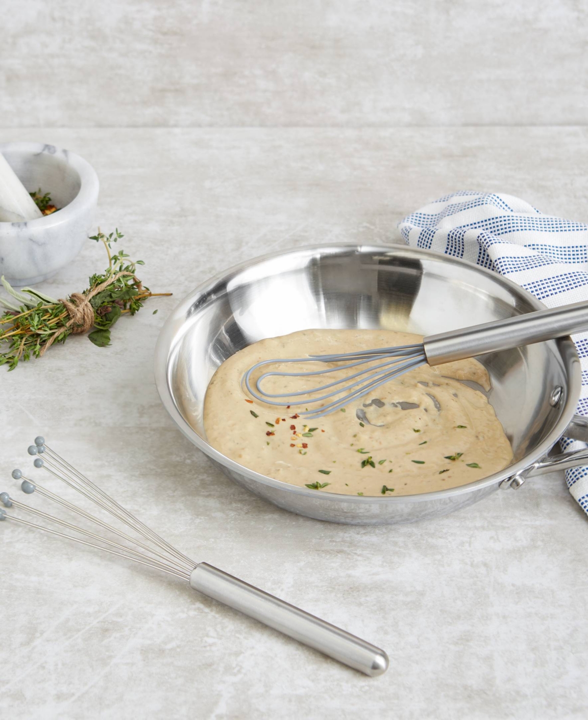 Rsvp International Endurance 18/8 Stainless Steel 10" X 2.25" Silicone Ball Whisk In Grey