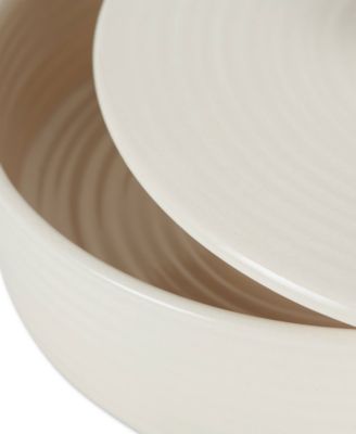 11" D Stoneware White Tortilla Warmer