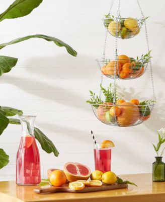 Woven Wire 3 Tier Chrome Hanging Basket