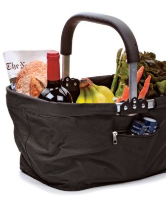 Aluminum Frame 17x11x18" Black Foldable Market Basket