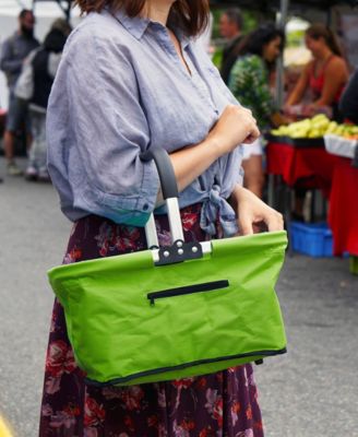 Aluminum Frame 17x11x18" Green Foldable Market Basket