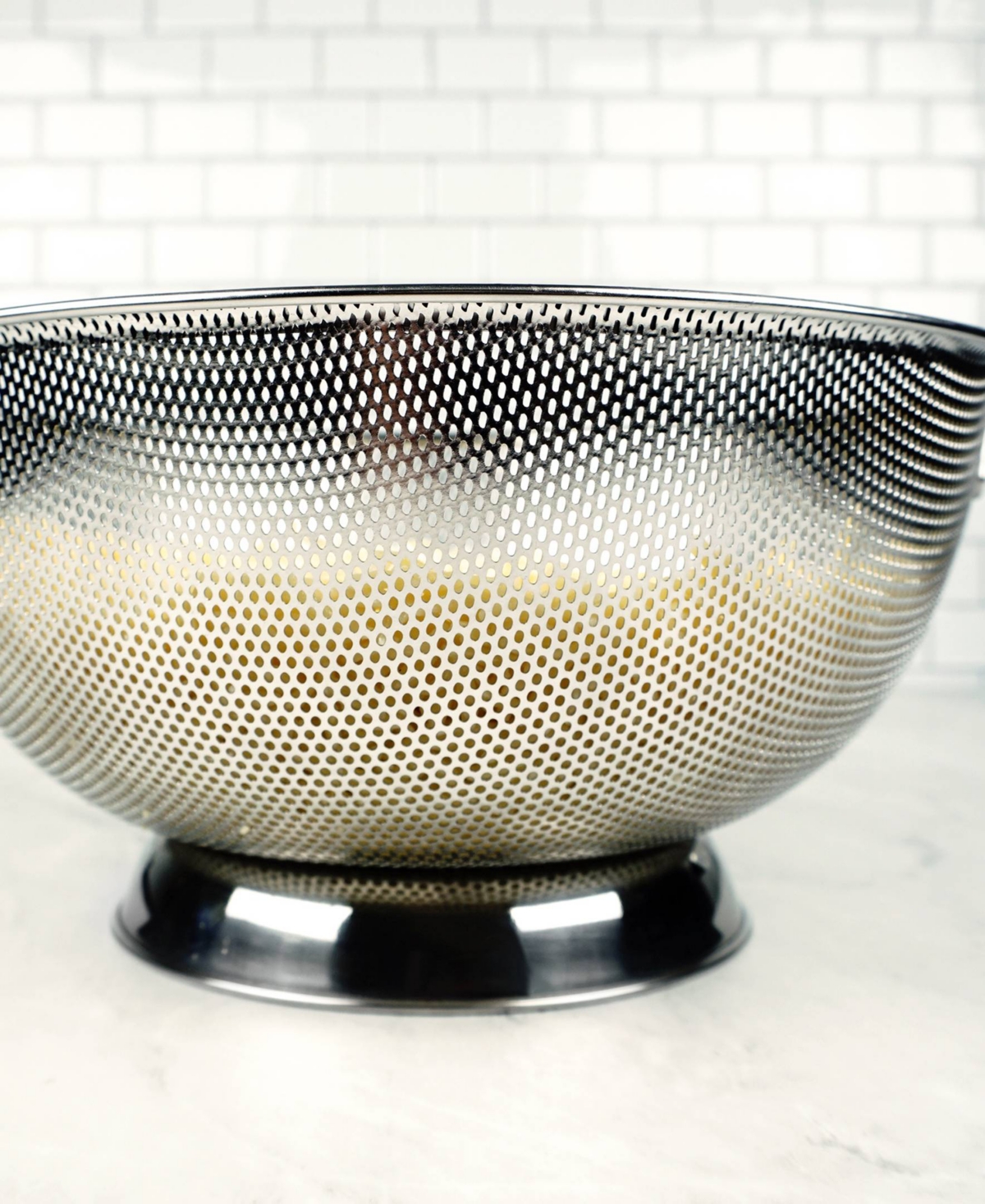 Rsvp International Endurance Precision Pierced Stainless Steel 5 Quart Colander In Gray
