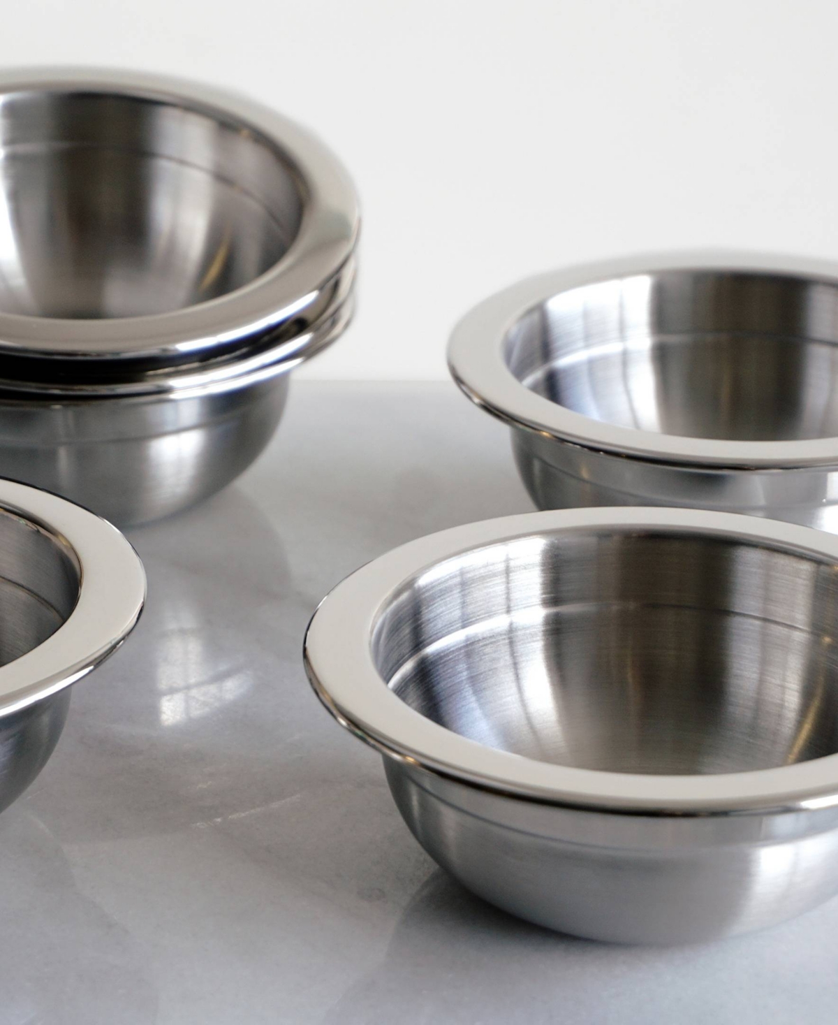 Rsvp International Endurance Stainless Steel 4 Piece 1 Cup Prep Bowls With Plastic Lid Set In Gray
