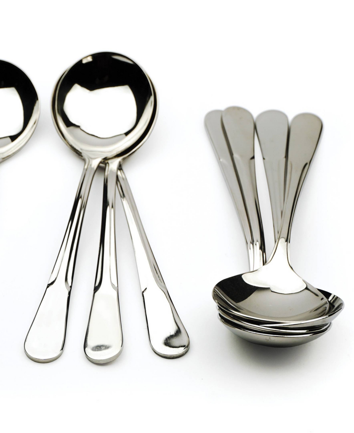 Shop Rsvp International Endurance 18/8 Stainless Steel 8 Piece 6.7" Boxed Set Of Soup Spoons In Gray