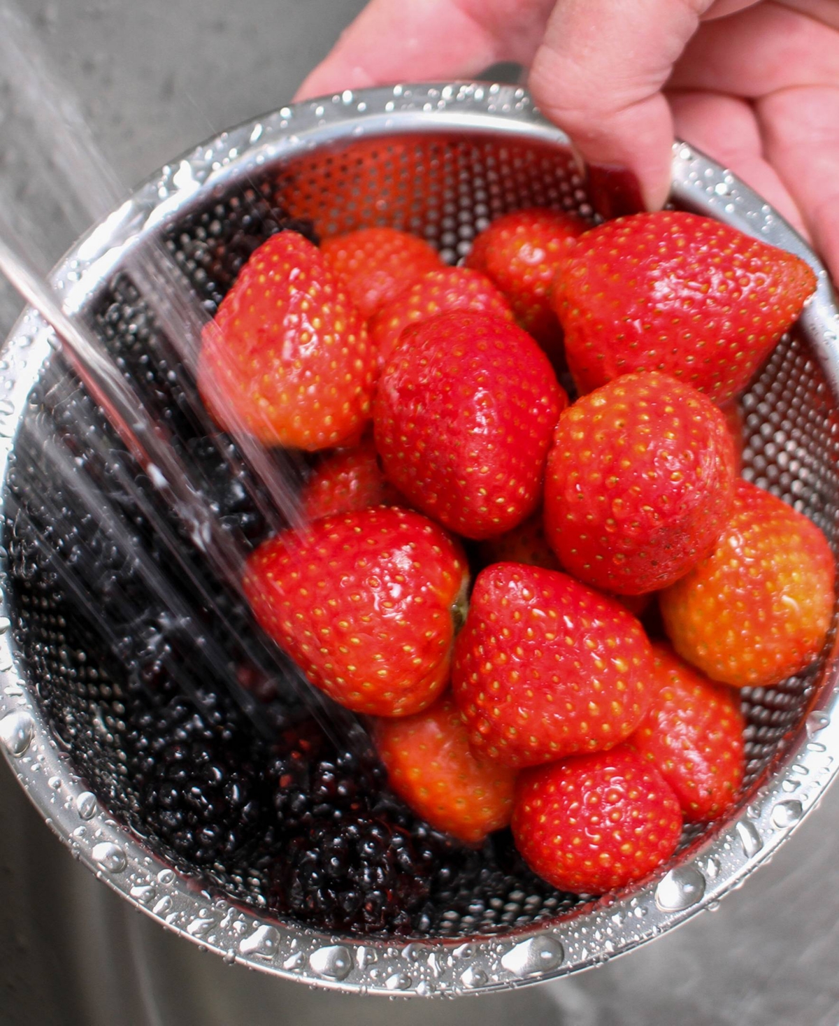 Shop Rsvp International Endurance Precision Pierced Stainless Steel 2 Pint Berry Colander In Gray