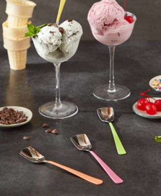 Endurance Stainless Steel 4 Piece 6" Ice Cream Spoons Set in Mixed Colors