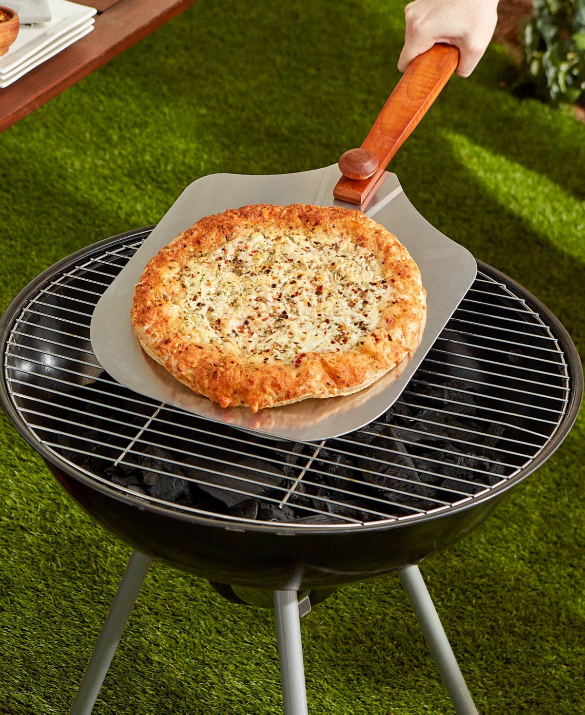 Rsvp International Aluminum Hardwood Folding Pizza Peel Spatula In Silver