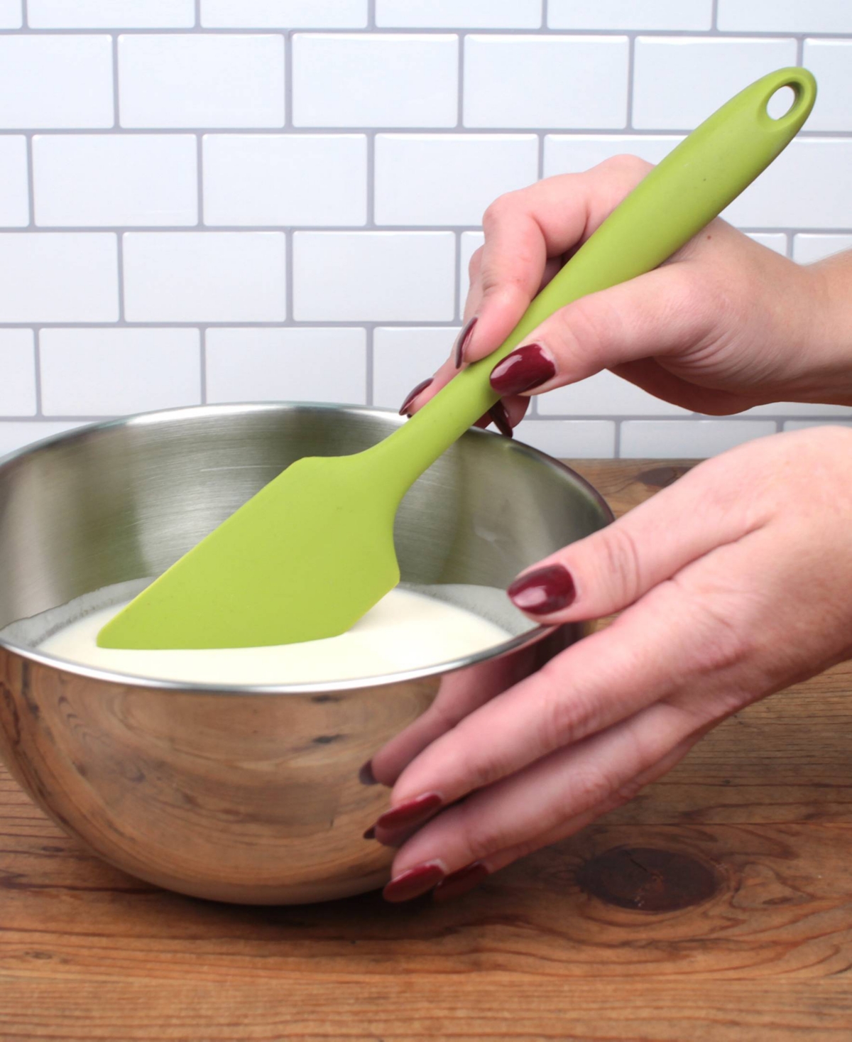 RSVP INTERNATIONAL SILICONE COATED STEEL 11" ELA SERIES GREEN SPATULA 