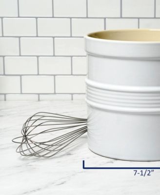 Stoneware 7.5" D x 7" H White Oversized Tool Crock