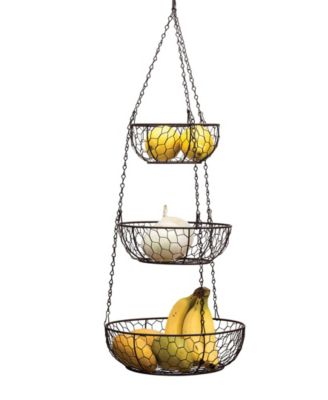Chicken Wire 3 Tier Bronze Hanging Basket