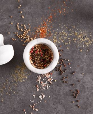 Stoneware Marble Spice Grinder - White 4x4x2"