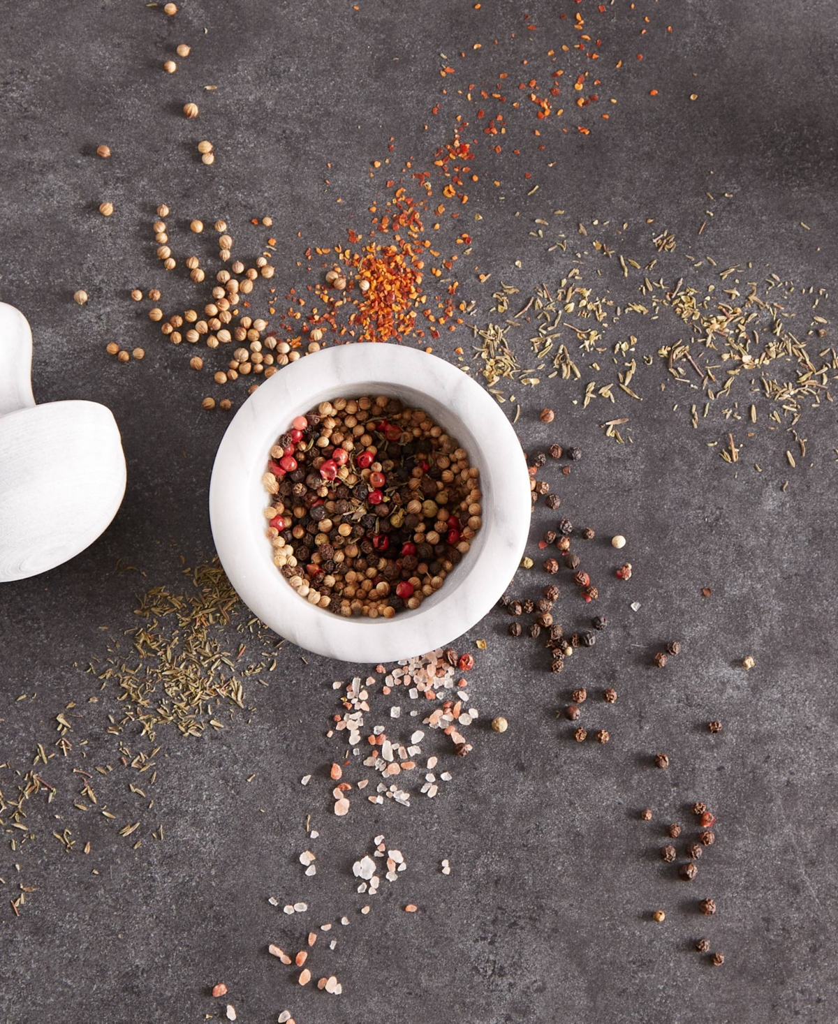 Shop Rsvp International Stoneware Marble Spice Grinder In White