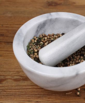 White Marble Mortar Pestle Set