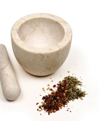 Beige Marble Mortar Pestle Set