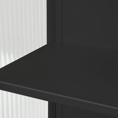 23.62" Glass Doors Modern Two-Door Wall Cabinet