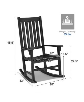 Indoor Outdoor Wooden High Back Rocking Chair