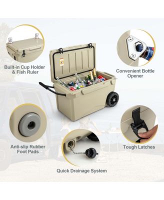 75 Qt Portable Cooler Roto Molded Ice Chest Insulated 5-7 Days