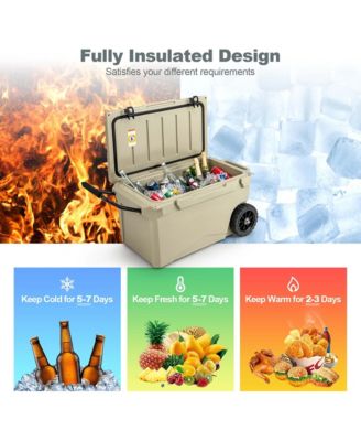 75 Qt Portable Cooler Roto Molded Ice Chest Insulated 5-7 Days