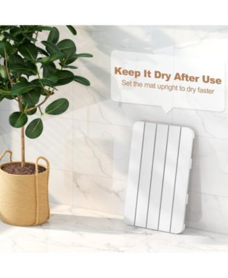 21.5" x 13.5" Bath Mat Waterproof HIPS Spa Shower Mat with Non Slip Foot Pads