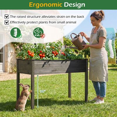 Wooden Raised Vegetable Garden Bed Elevated Grow Vegetable Planter