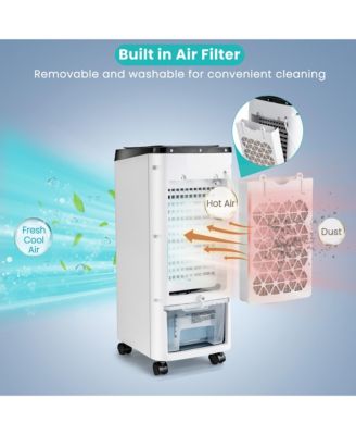 4-in-1 Evaporative Air Cooler w/ Fan & Humidifier Remote Control Ice Packs