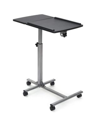 Adjustable Angle & Height Rolling Laptop Notebook Desk Stand Over Sofa Bed Table