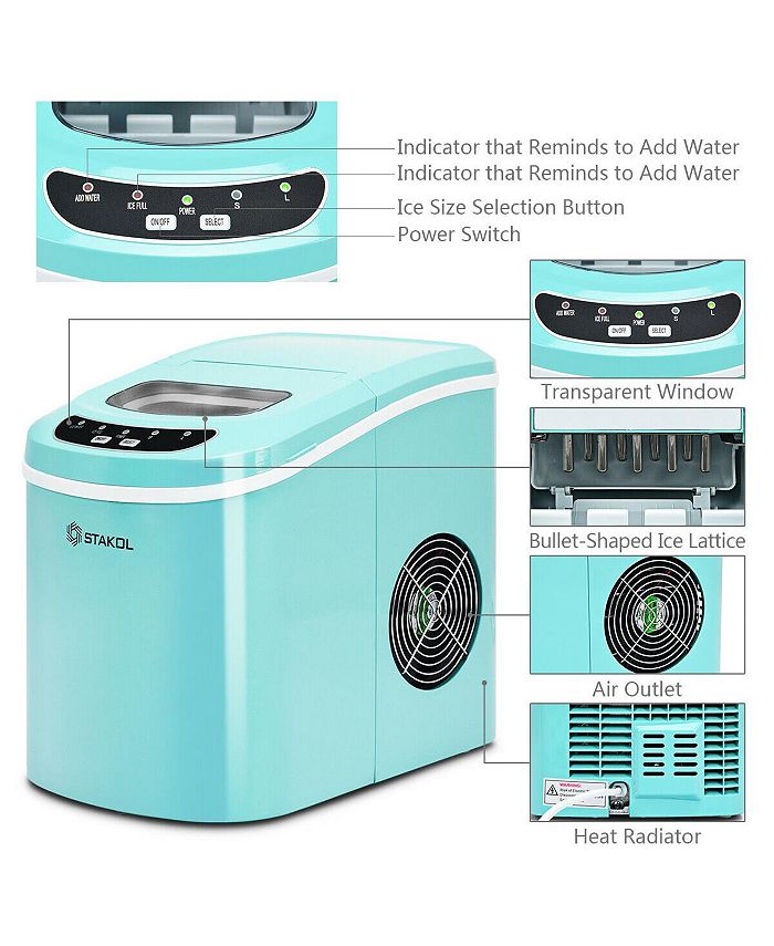 Costway Portable Compact Electric Ice Maker Machine Mini Cube Macy's