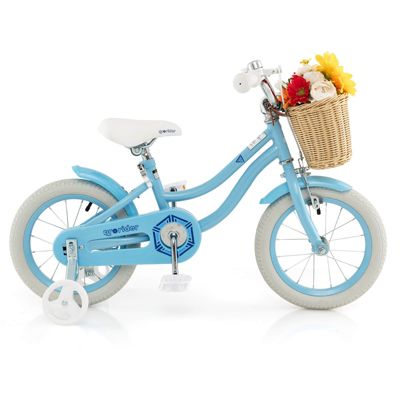 14" Kid's Bike with Training Wheels Adjustable Handlebar Seat Handbrake