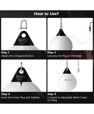 Water Punching Bag 21" 180 Pound Heavy Punching Bag with Adjustable Metal Chain