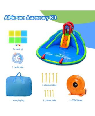 Inflatable Bounce House Water Splash Pool Dual Slide Climbing Wall