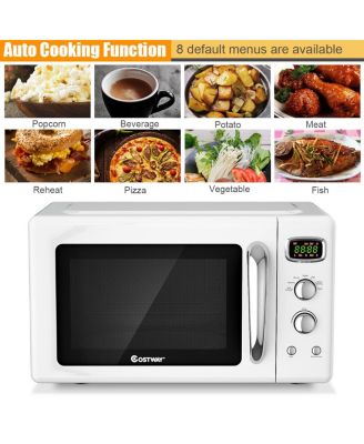 0.9Cu.ft. Retro Countertop Compact Microwave Oven 900W