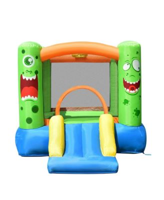 Inflatable Bounce House Jumper Castle Kids Playhouse w/ Basketball Hoop & Slide