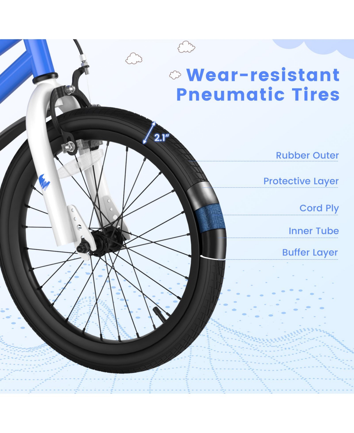 Costway 18'' Kid's Bike with Removable Training Wheels & Basket for 4-8 Years Old