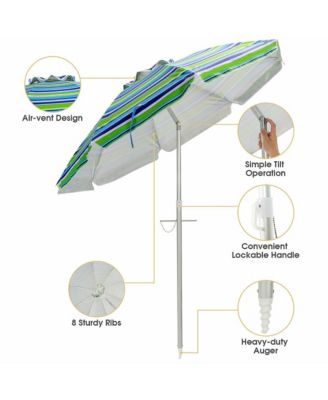 6.5FT Patio Beach Umbrella Sun Shade Tilt