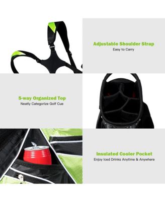 Golf Stand Cart Bag Club w/6 Way Divider Carry Organizer