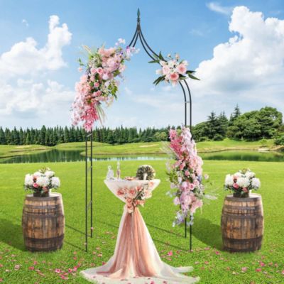 8'4'' High x 4'7'' Wide Steel Garden Arch Rose Arbor Climbing Plant Outdoor Garden